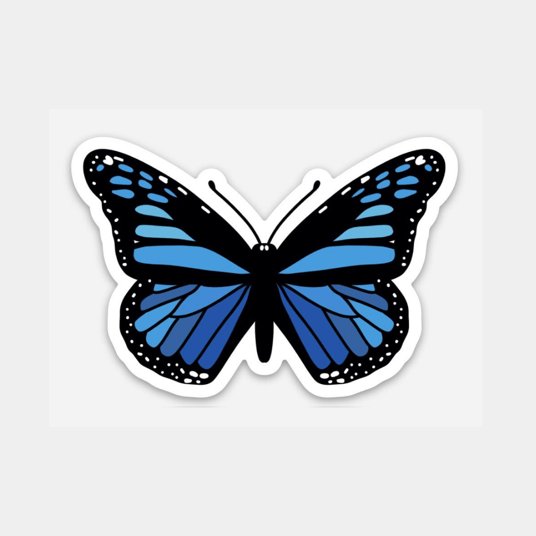 Blue Butterfly Sticker - Good Apparel