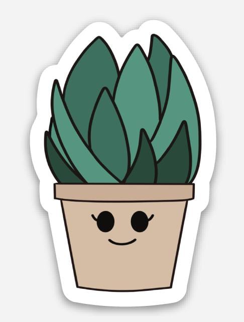 Happy Succulent Plant Sticker - [Good Apparel]