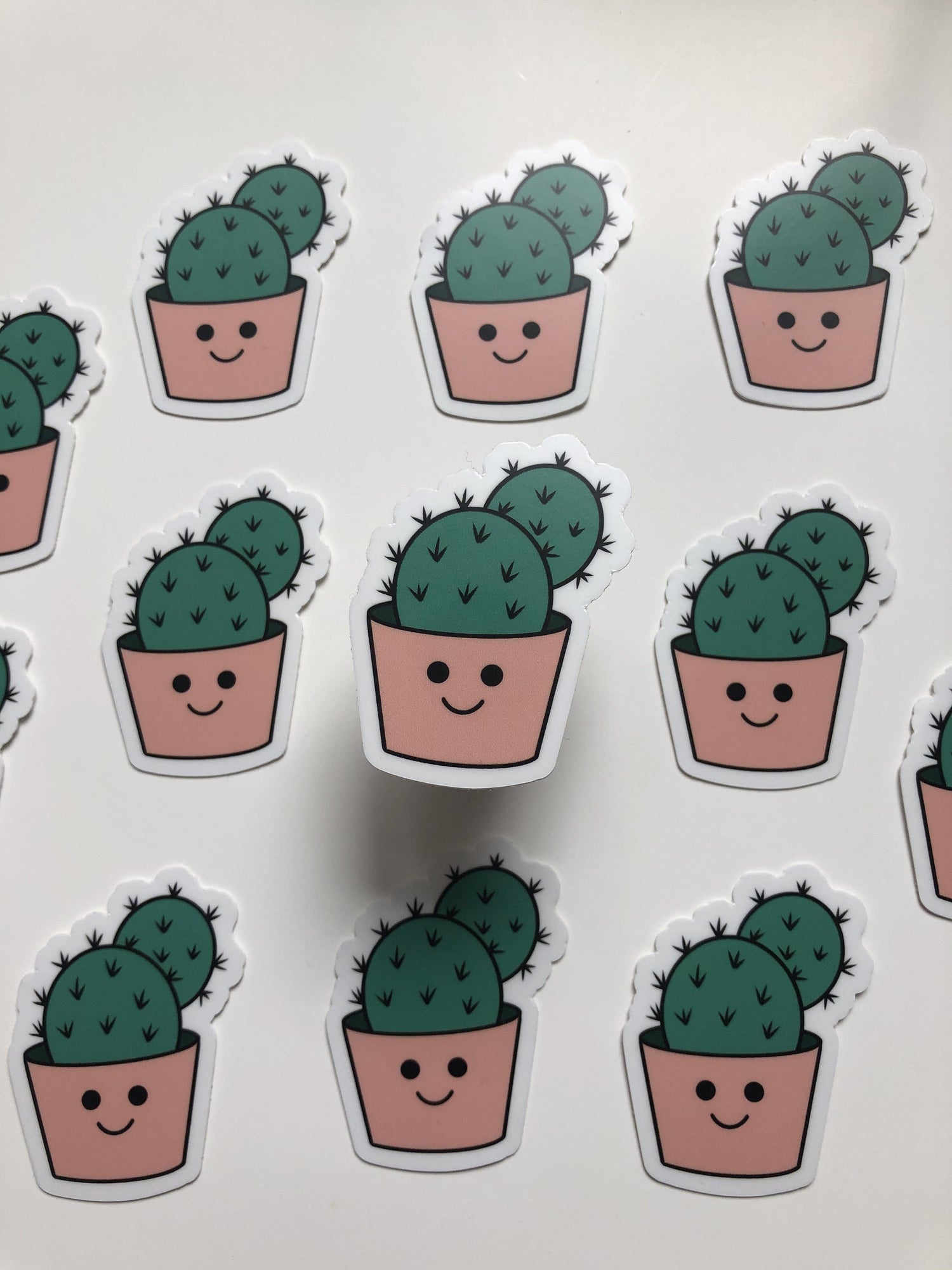 Happy Cactus Plant Sticker - [Good Apparel]